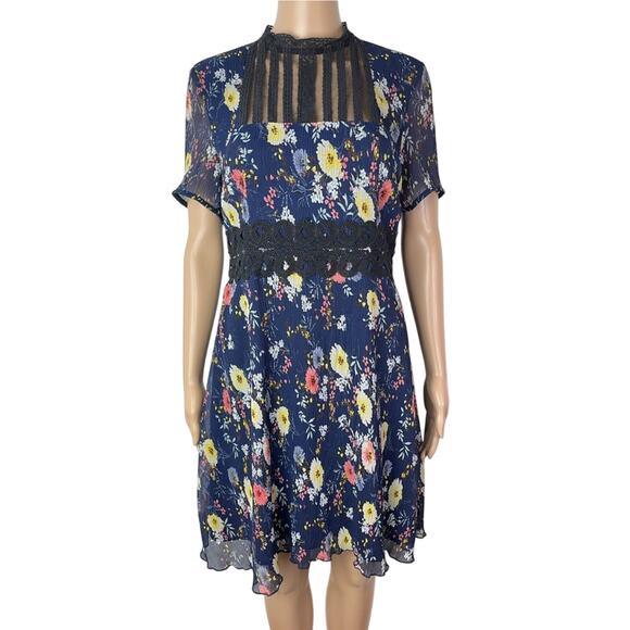 Anthropologie x Foxiedox Andora Floral Print Sheer Smocked Short Dress - Picture 2 of 13